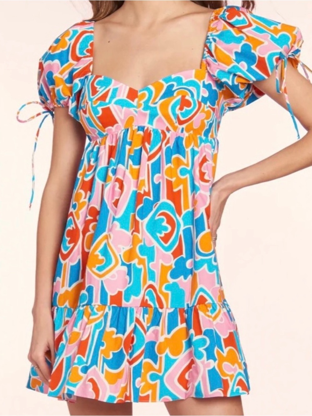 Amanda Uprichard Sicily Dress – Miami Print | Size Small NWT Floral Puff-Sleeve
